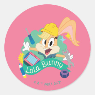 Pegatina Redonda BUGS BUNNY BUILDERS™| Gráfico de caracteres Lola B