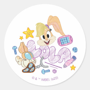Pegatina Redonda BUGS BUNNY BUILDERS™  Lola Sketch Art