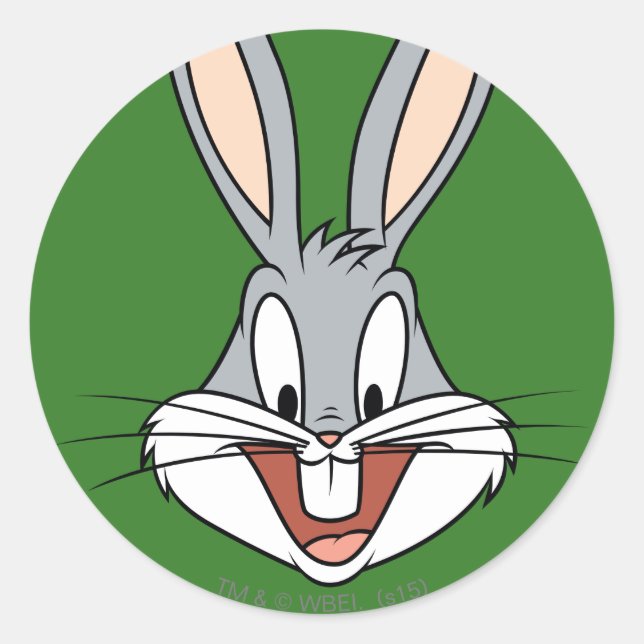 Pegatina Redonda BUGS BUNNY™ Cara sonriente (Anverso)