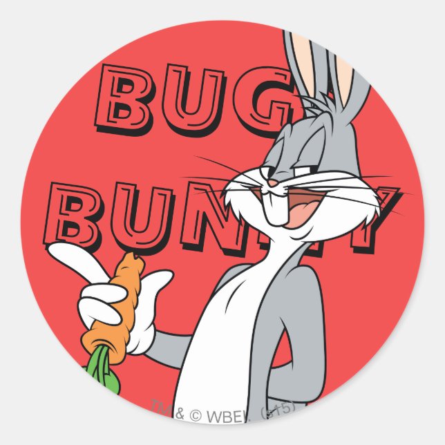 Pegatina Redonda BUGS BUNNY™ Con Zanahoria (Anverso)