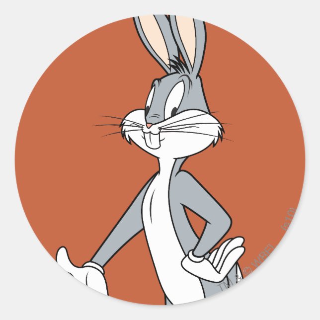 Pegatina Redonda BUGS BUNNY™ Standing (Anverso)