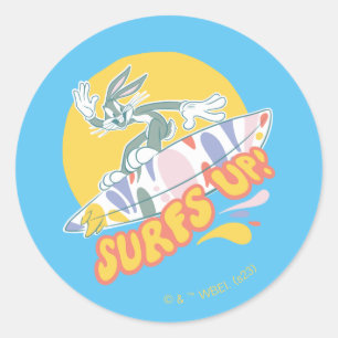 Pegatina Redonda BUGS BUNNY™ - ¡Surfs Up!