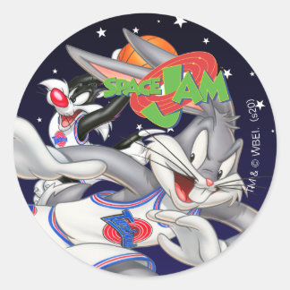Pegatina Redonda BUGS BUNNY™ y SYLVESTER™ Assist