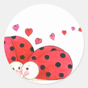 Pegatina Redonda Bugs de amor