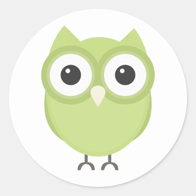 Pegatina Redonda Búho (Anverso)