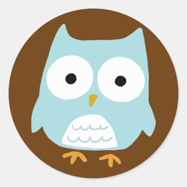 Pegatina Redonda Búho (Anverso)