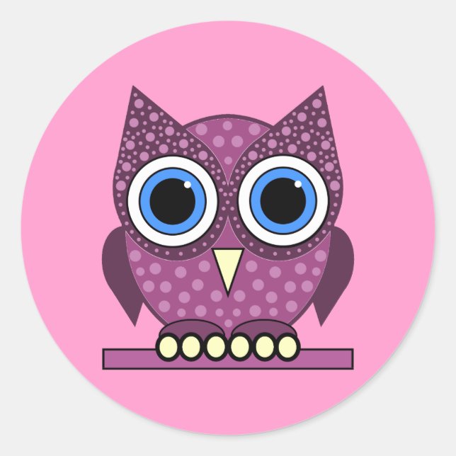 Pegatina Redonda búho (Anverso)