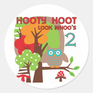 Pegatina Redonda Búho camisetas y regalos de cumpleaños
