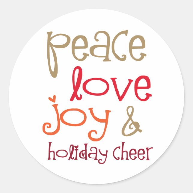 Pegatina Redonda Búho en Santa Hat (Anverso)