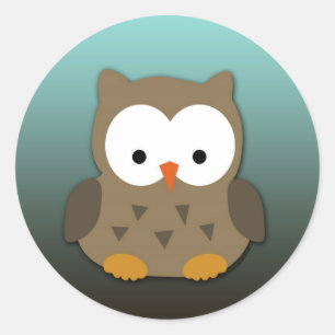 Pegatina Redonda Búho lindo del bebé personalizado