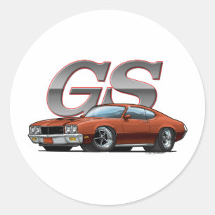 Pegatina Redonda Buick GS_brown