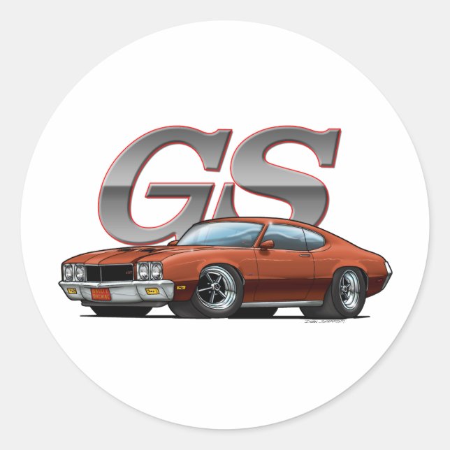 Pegatina Redonda Buick GS_brown (Anverso)