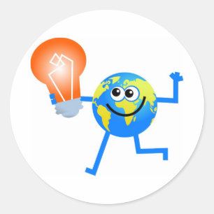 Pegatina Redonda Bulb Globe