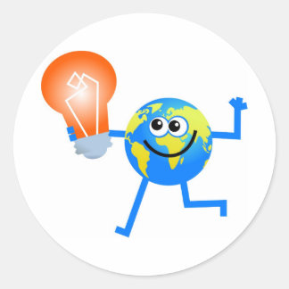 Pegatina Redonda Bulb Globe