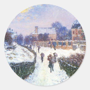 Pegatina Redonda Bulevar Saint Denis Argenteuil por Claude Monet