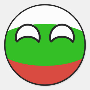 Pegatina Redonda Bulgaria Geeky que tiende divertida Countryball