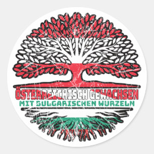 Pegatina Redonda Búlgaro Österreichisch Österreich