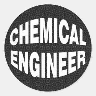 Pegatina Redonda Bulging White Chemical Engineer Textos