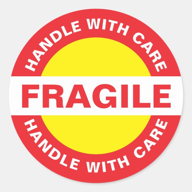 Pegatina Redonda Bulk Fragile Stickers (Handle with Care) (Anverso)