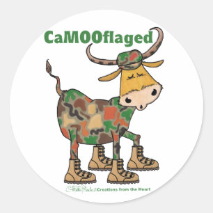 Pegatina Redonda Bull de los camufláculos