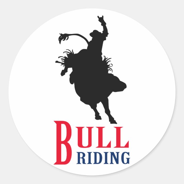 Pegatina Redonda Bull Riding (Anverso)