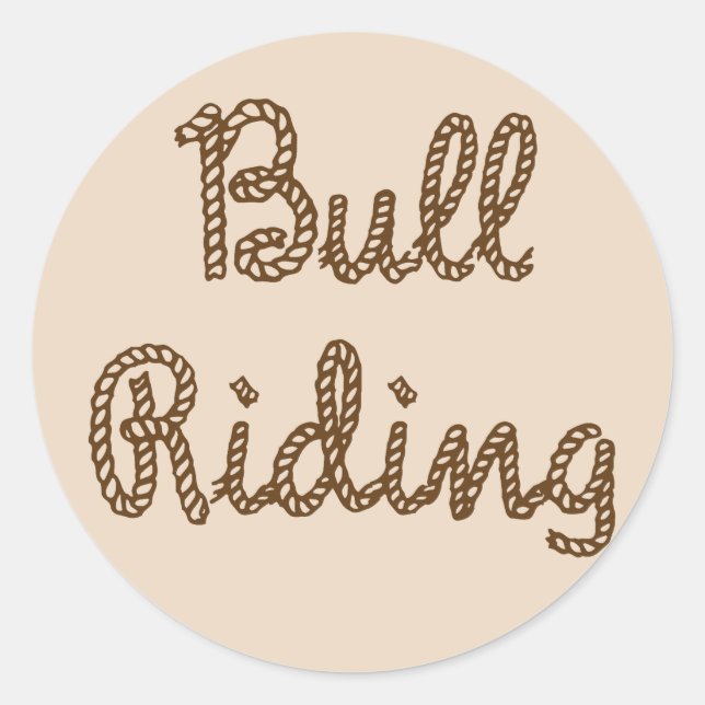 Pegatina Redonda Bull Riding (Anverso)