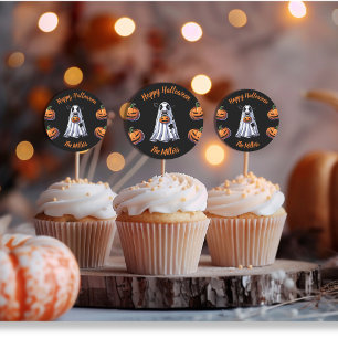 Pegatina Redonda Bull Sheet moo Bulls personalizado Feliz Halloween