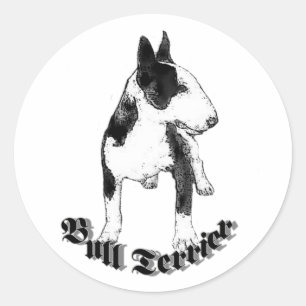Pegatina Redonda Bull terrier