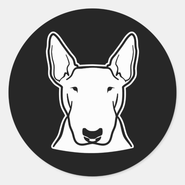 Pegatina Redonda Bull Terrier (Anverso)