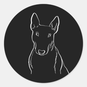 Pegatina Redonda Bull Terrier Dog Gige Line Art