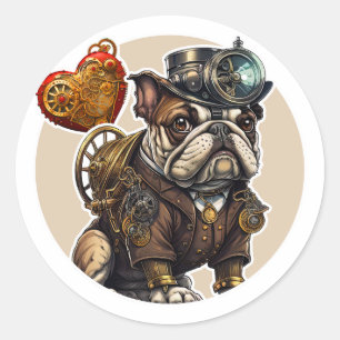 Pegatina Redonda Bulldog