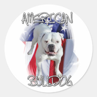 Pegatina Redonda Bulldog americano