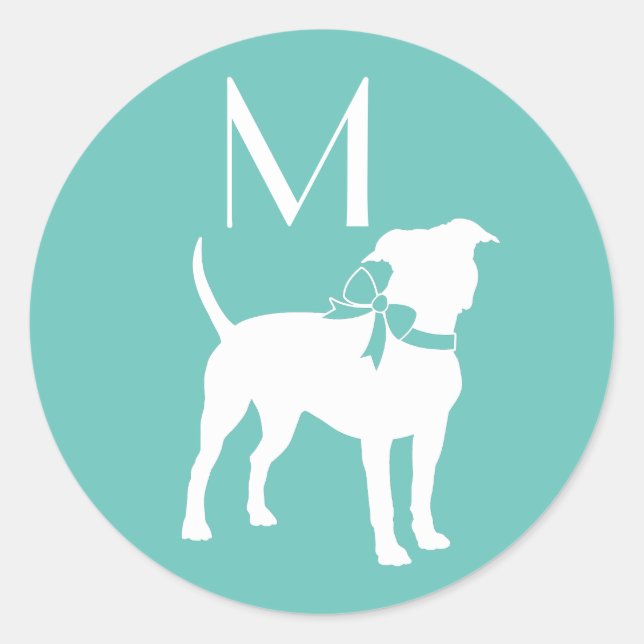 Pegatina Redonda Bulldog americano Staffordshire Pit Puppy (Anverso)