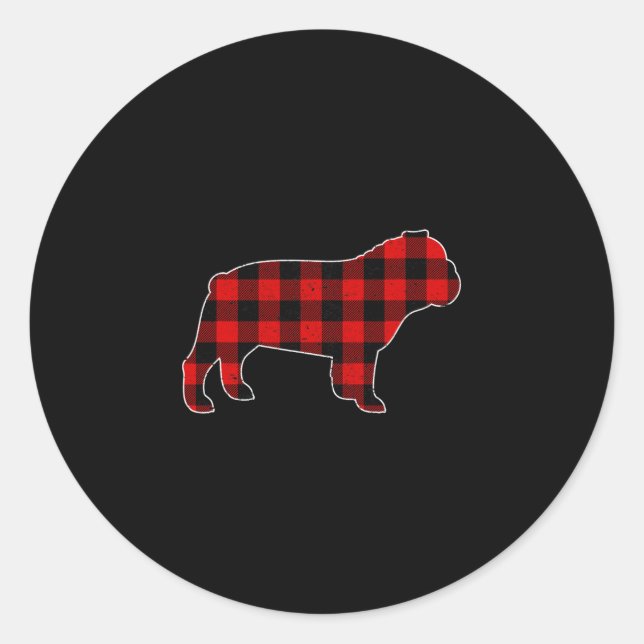 Pegatina Redonda Bulldog de relleno de búfalo (Anverso)