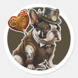 Pegatina Redonda Bulldog francés