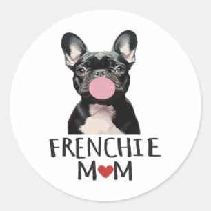Pegatina Redonda Bulldog francés adorable