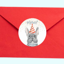 Bulldog francés con Fiesta Gorra MGracias Confetti