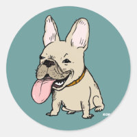 Bulldog Francés Divertido con Lengua Enorme Fuera