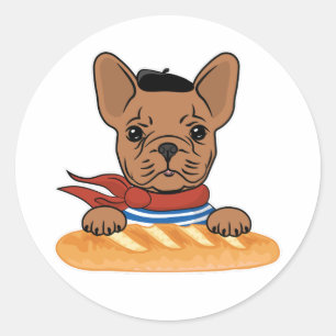 Pegatina Redonda Bulldog francés gracioso - Perdonen mi francés