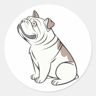 Pegatina Redonda Bulldog francés lindo