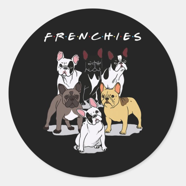 Pegatina Redonda Bulldog francés Lover (Anverso)