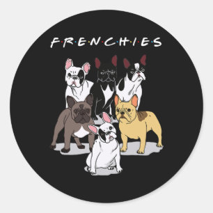 Pegatina Redonda Bulldog francés Lover