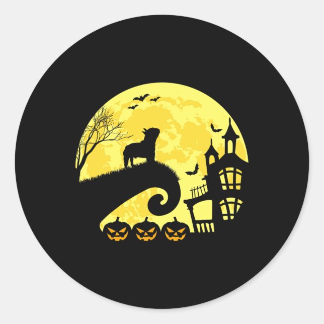 Pegatina Redonda Bulldog francés Moonshine Frenchie Mom (Anverso)