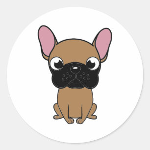 Pegatina Redonda bulldog francés personalizado kawaii