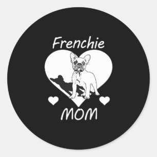 Pegatina Redonda Bulldog Frenchie 1