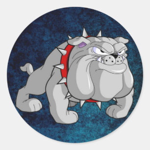 PEGATINA REDONDA BULLDOG GRAY PERSONALIZADO