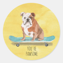 Bulldog inglés de Skateboarding Cute eres