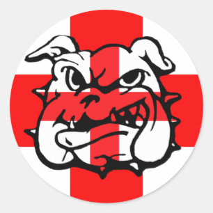 Pegatina Redonda Bulldog inglés impresionante inglés