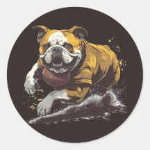 Bulldog inglés jugando fútbol