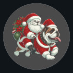 Pegatina Redonda Bulldog inglés Santa Christmas Tree Lights Xmas<br><div class="desc">El Bulldog inglés Santa Christmas Tree enciende la camiseta de perro de los niños de Navidad. Navidades clásicos de Pegatina redondo,  navidad,  navidades santa,  santa,  bulldog,  navidad,  navidad,  santa claus,  árbol de navidad,  suéter navidad,  navidad divertida,  navidades de bulldog,  clausura en inglés,  navidades de perros,  equitación,  inglés</div>